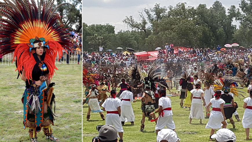 Largest ancient ceremonial Mexican dance collage